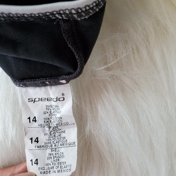 Speedo One Piece Bikini Sz 14 Black White - Picture 4 of 5